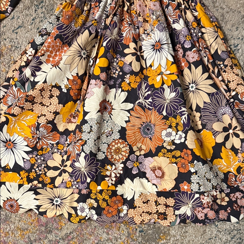 Listicle Floral 2/4 Sleeve Dress w/ Scalloped Hem L - Picture 3 of 8